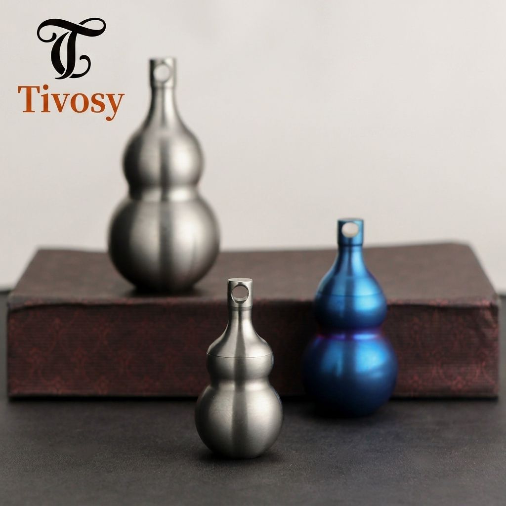 Pill Fob Capsule - Tivosy Pure Titanium Lucky Gourd Pill