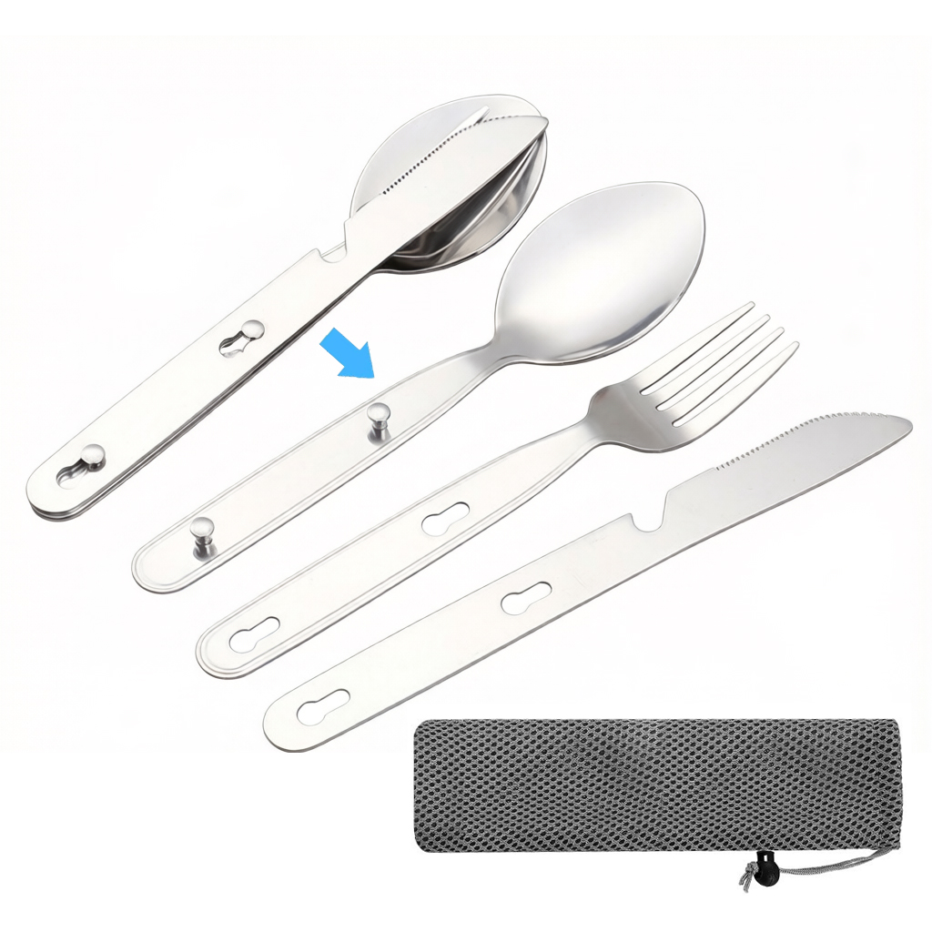 Edc Everyday Carry Knives - 3pcs/set Folding Spoon Fork Knife 304