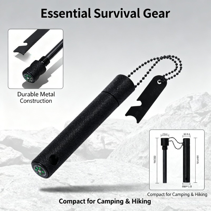 Ferro Rod Striker - Magnesium Rod with Compass - Waterproof