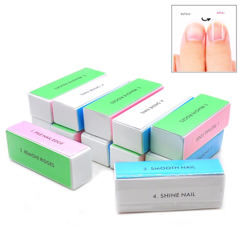 Nail File Titanium - 5pcs Colorful Buffing Block 4 Way