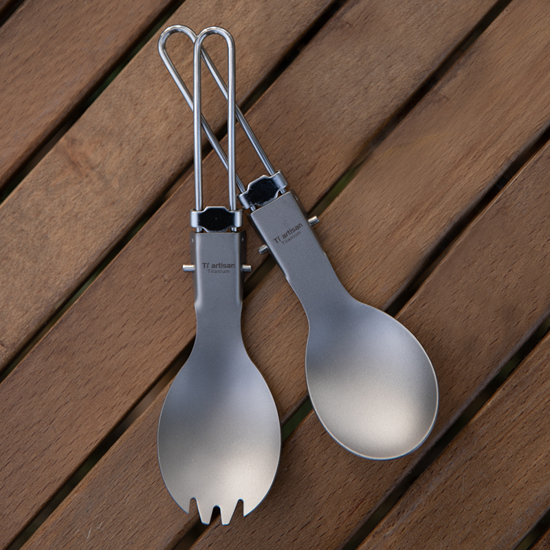 Edc Everyday Carry Knives - Tiartisan Titanium Folding Spoon Spork Outdoor