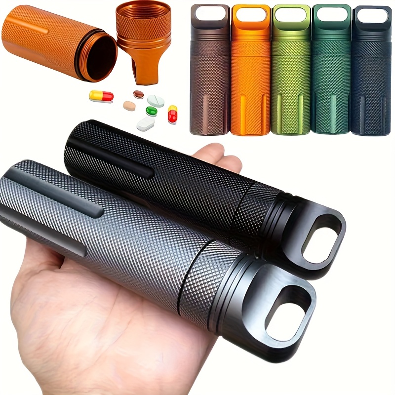 Pill Fob Capsule - 1Pack Aluminum Outdoor Dry Containers Match