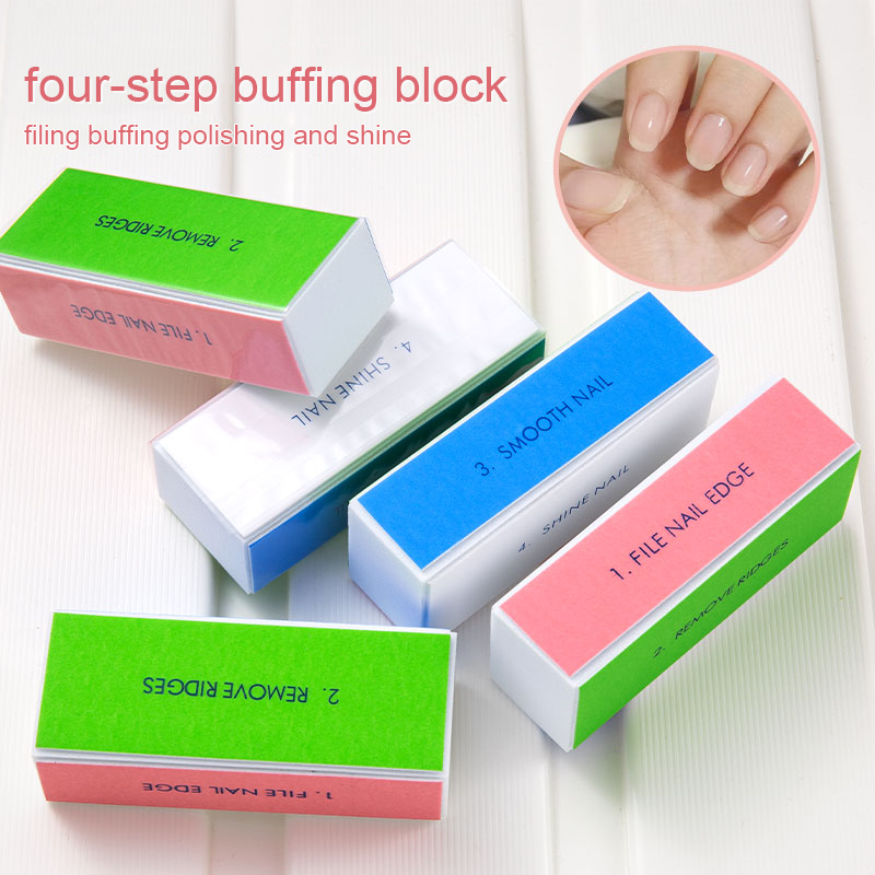 Nail File Titanium - 5/10pcs Nail Buffer Block 4 Step