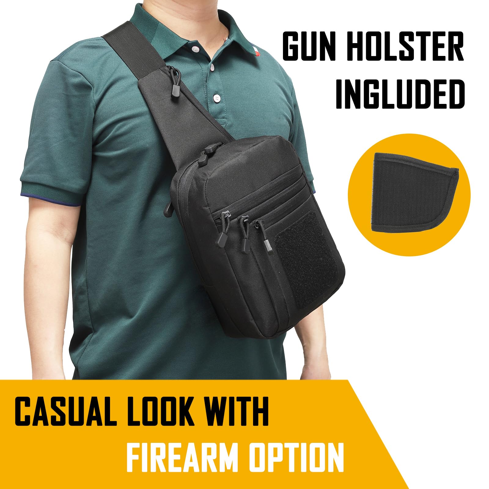 Edc Everyday Carry - Concealed Carry Crossbody Bag for Men,