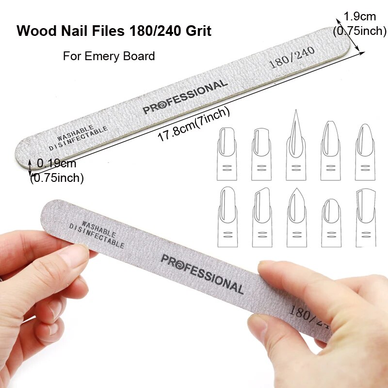 100Pcs Wooden Nail File Profes - Nail File Titanium 评论和价格