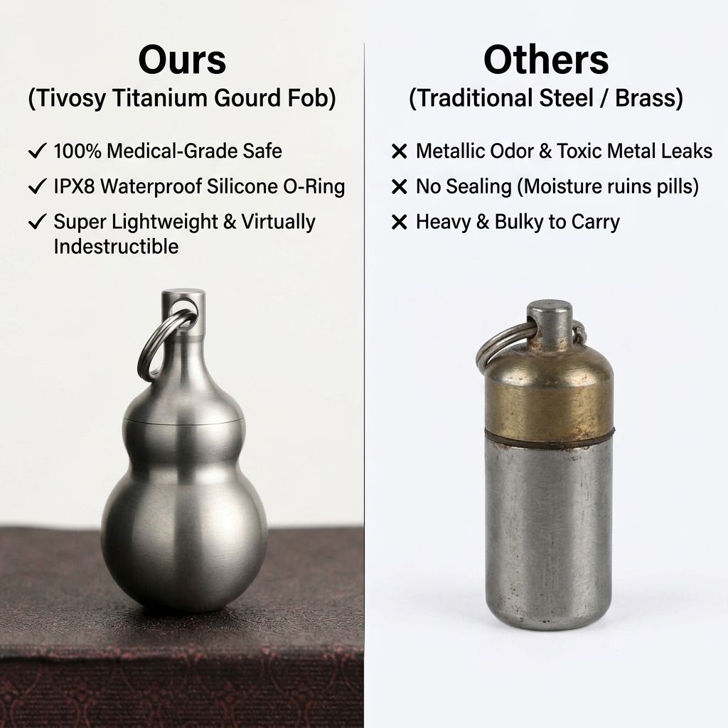 Tivosy Pure Titanium Lucky Gou - Pill Fob Capsule 评论和价格