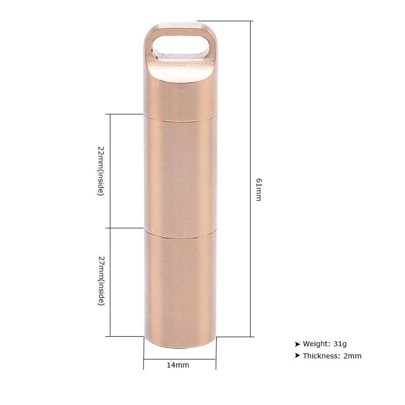 Waterproof Brass Airtight Wate - Pill Fob Capsule 评论和价格
