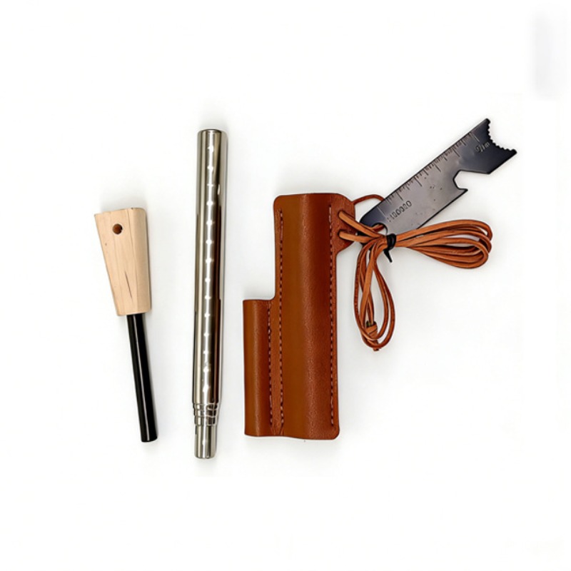 Leather Cover Outdoor Survival - Ferro Rod Striker 评论和价格