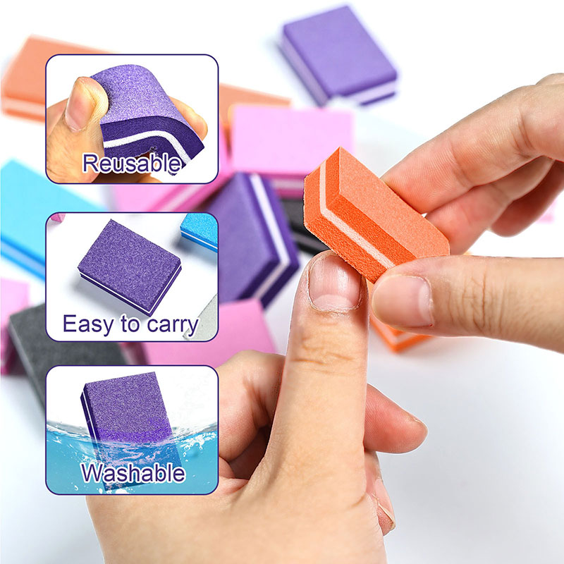 10/50pcs Mini Nails Art Buffer - Nail File Titanium 评论和价格