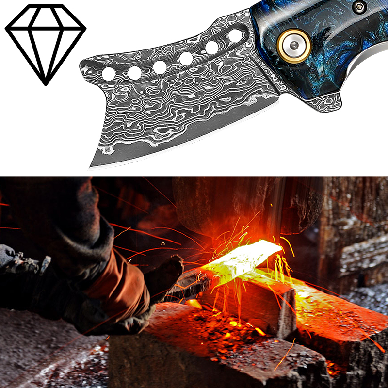 Handmade Damascus Steel Pocket - Edc Concealed Carry Knife 评论和价格