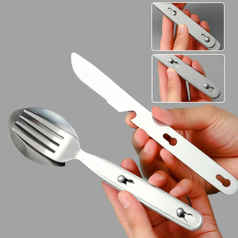 3pcs/set Folding Spoon Fork Kn - Edc Everyday Carry Knives 评论和价格