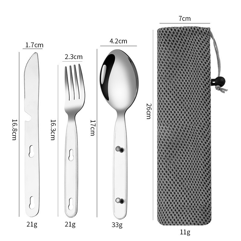 3pcs/set Folding Spoon Fork Kn - Edc Everyday Carry Knives 评论和价格