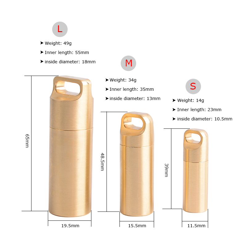 Brass Airtight Watertight Stor - Pill Fob Capsule 评论和价格
