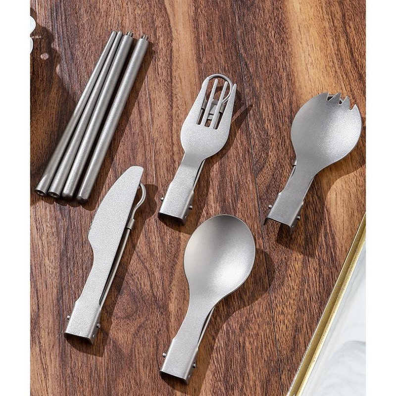 Titanium Foldable Utensil Set  - Edc Everyday Carry Knives 评论和价格