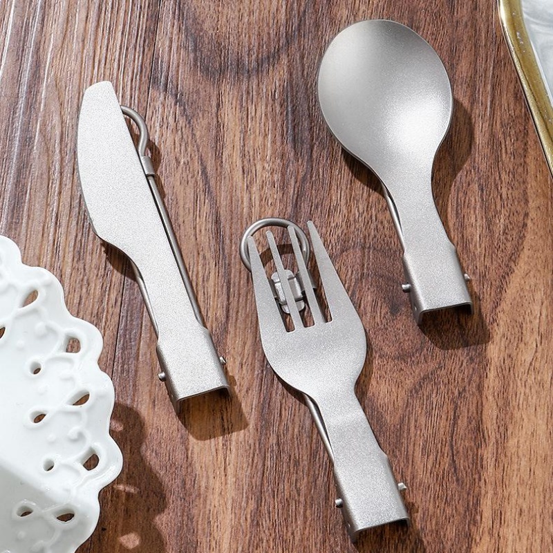 Titanium Foldable Utensil Set  - Edc Everyday Carry Knives 评论和价格