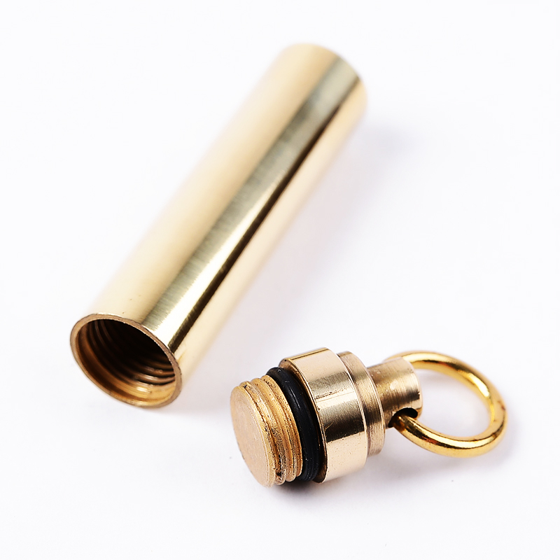 1 PC Solid Brass Waterproof Pi - Pill Fob Capsule 评论和价格