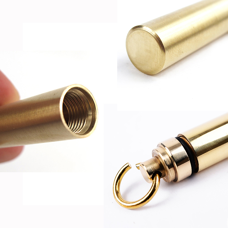 1 PC Solid Brass Waterproof Pi - Pill Fob Capsule 评论和价格